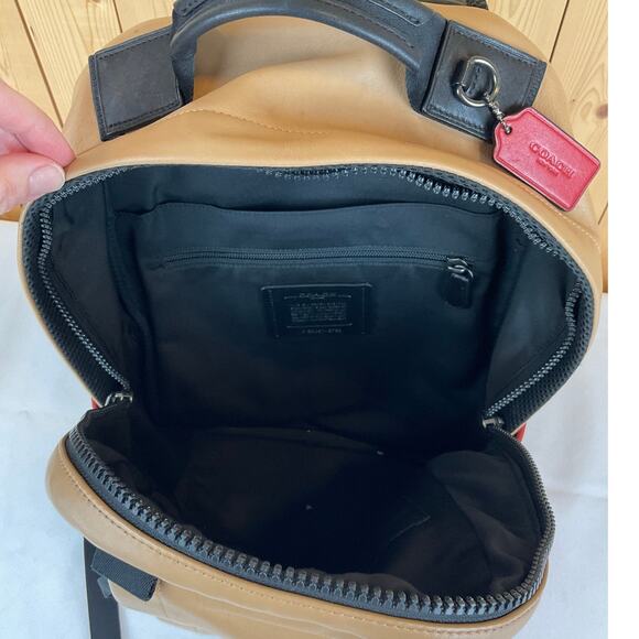 Coach Edge Backpack, Tan/White/Red/Black - Picture 9 of 10